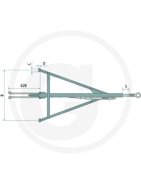 BPW Ťažné zariadenie - AK 12 / BK 12 - 1000 mm